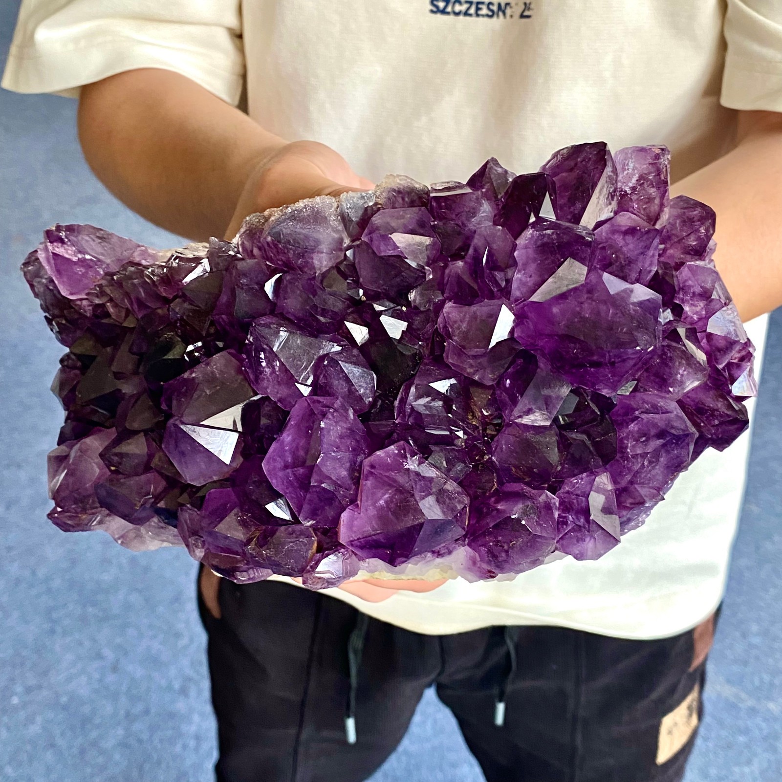 6.38LB Large Natural Amethyst geode quartz cluster crystal specimen Healing.
