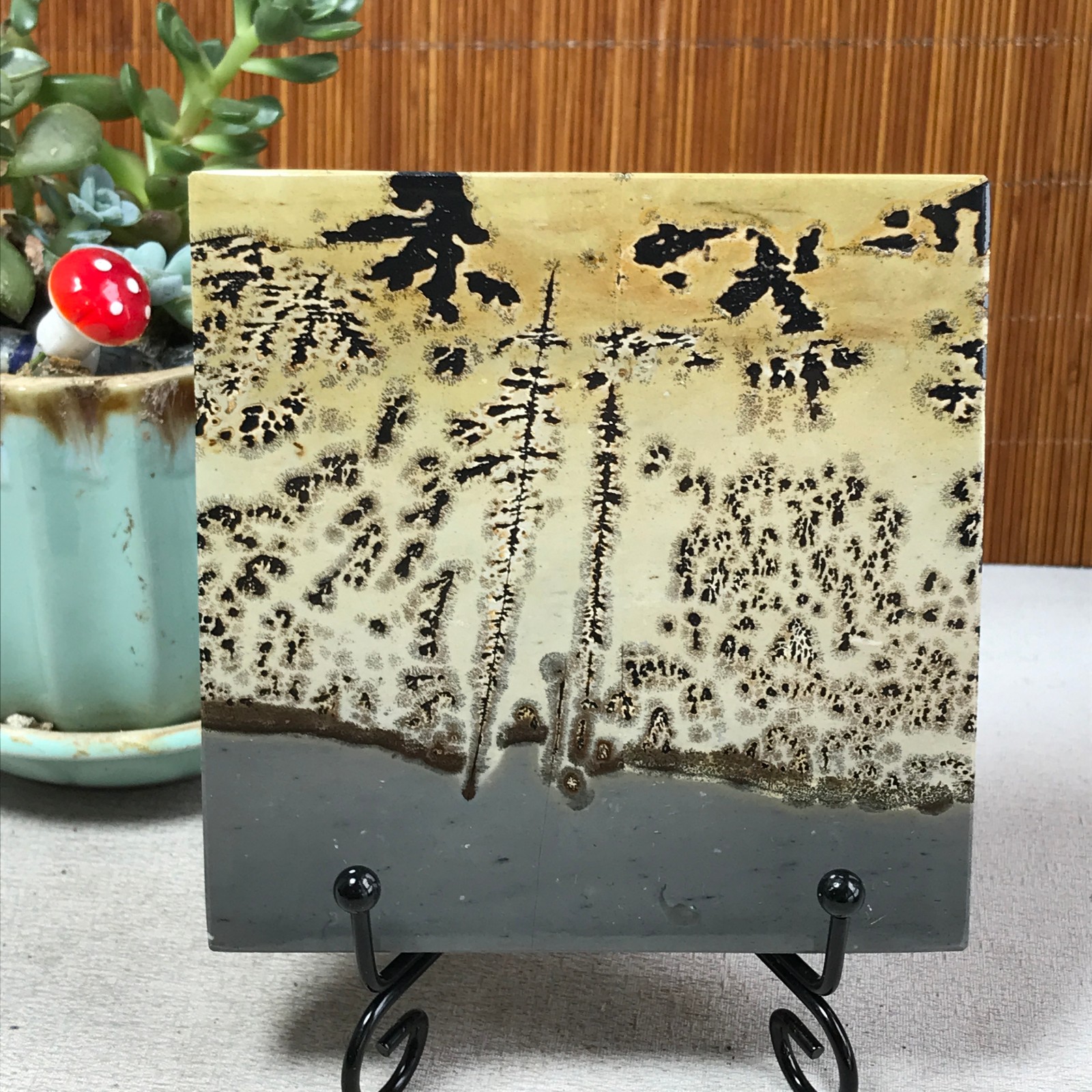 231g Natural Chinese painting stone crystal ornaments for home decoration A6865