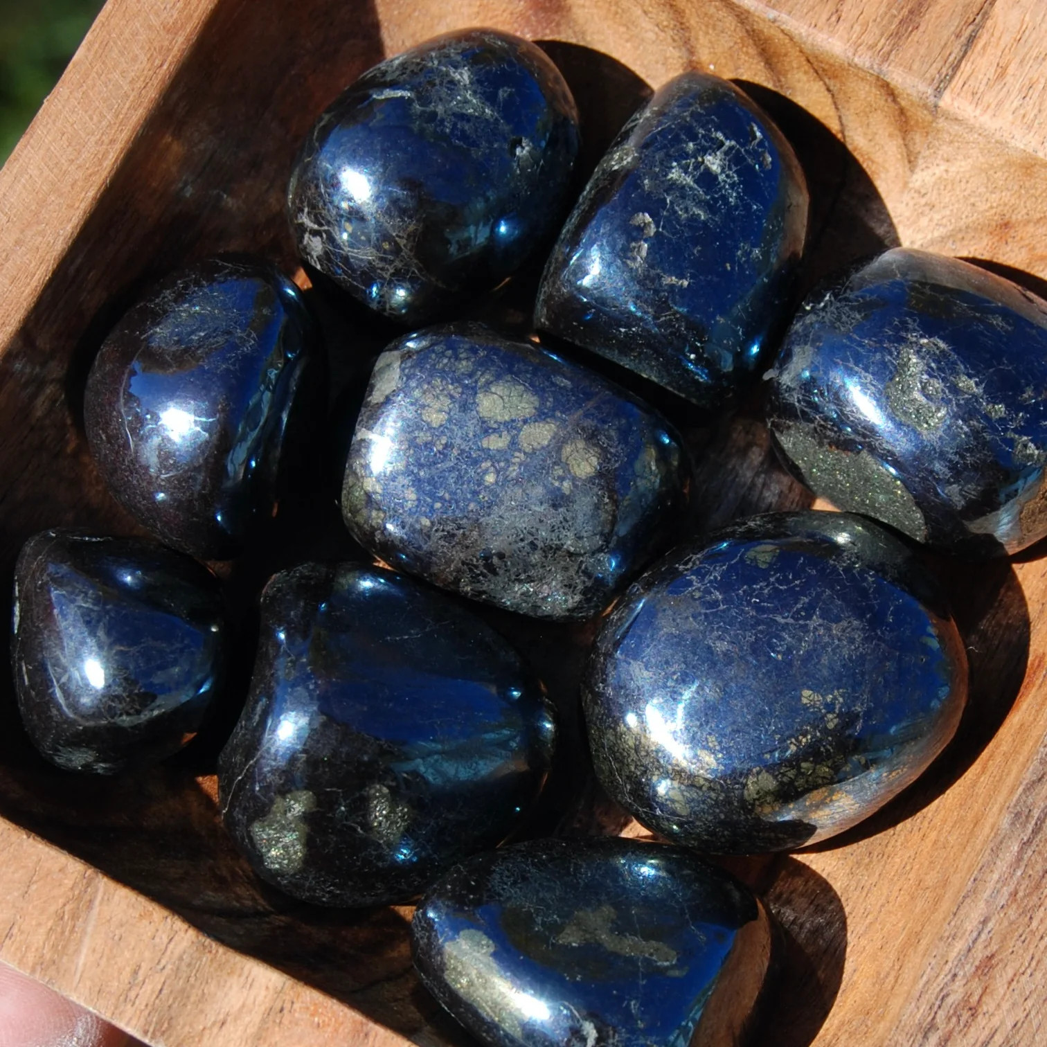 RARE Covellite Crystal Tumbled Stones, AAA Top Quality Blue Covelite, Peru