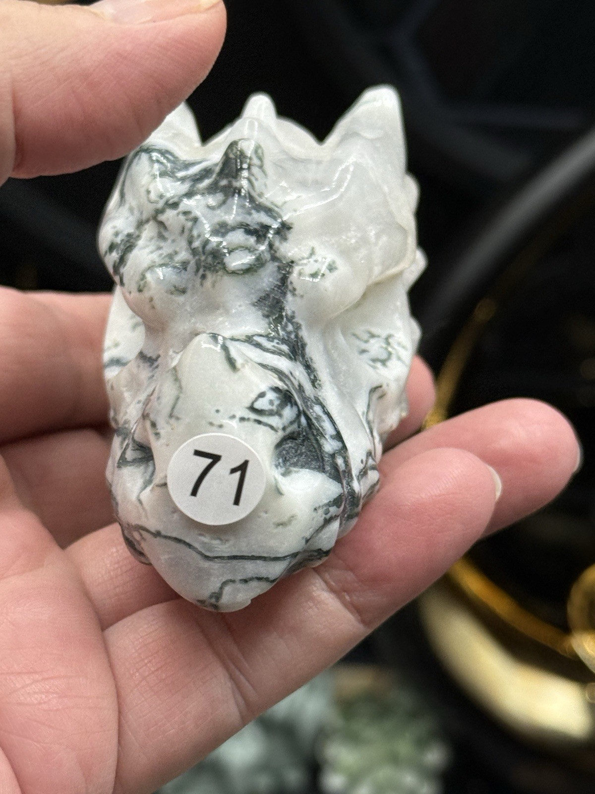 Natural Tree Agate Dragon Head Skull Good size Great price Free ship & gift