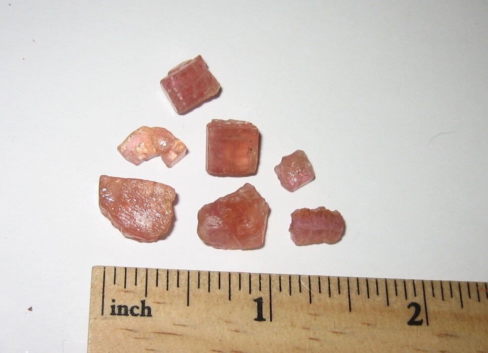 7 ULTRA RARE COLOR! 0.2″-0.4″ PINK IMPERIAL TOPAZ CRYSTALS BRAZIL ~ 6grams *4