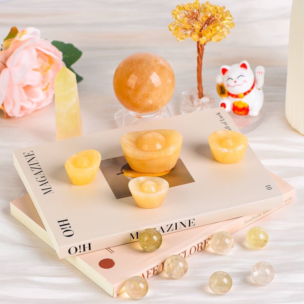Natural Citrine Crystal Grid Set | Attracting Wealth And abundance | Meditation