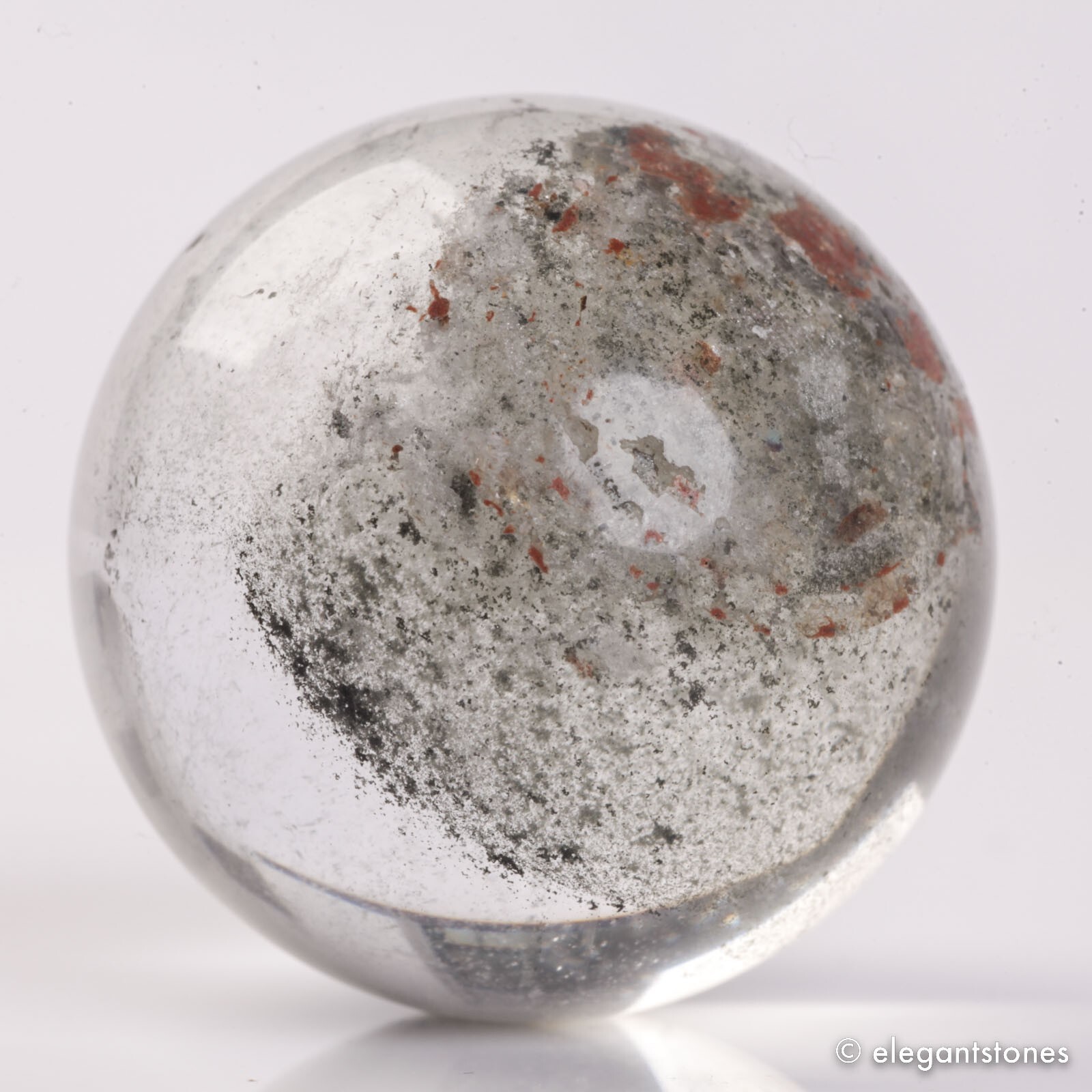 89g40mm Natural Garden/Phantom/Ghost/Lodolite Quartz Crystal Sphere Healing Ball