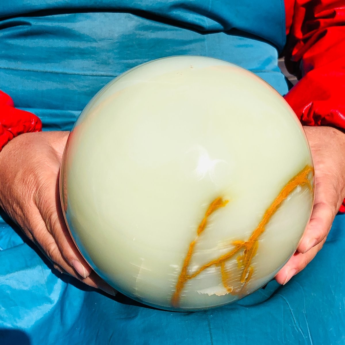 6000g Natural Afghan Jade Chakra Quartz Sphere healing ball Specimen