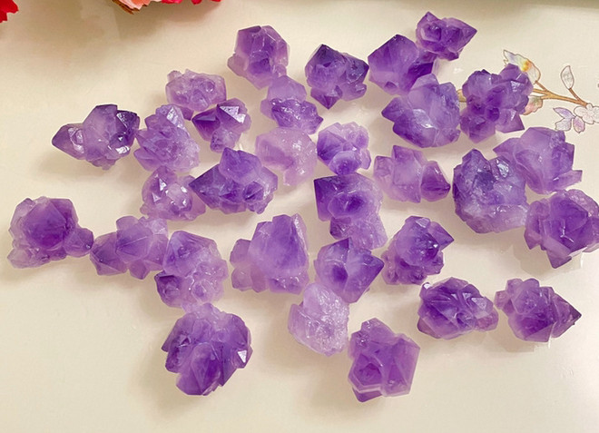 natural Amethyst Flower Crystal Cluster Facet Rough Specimen healing wholesale
