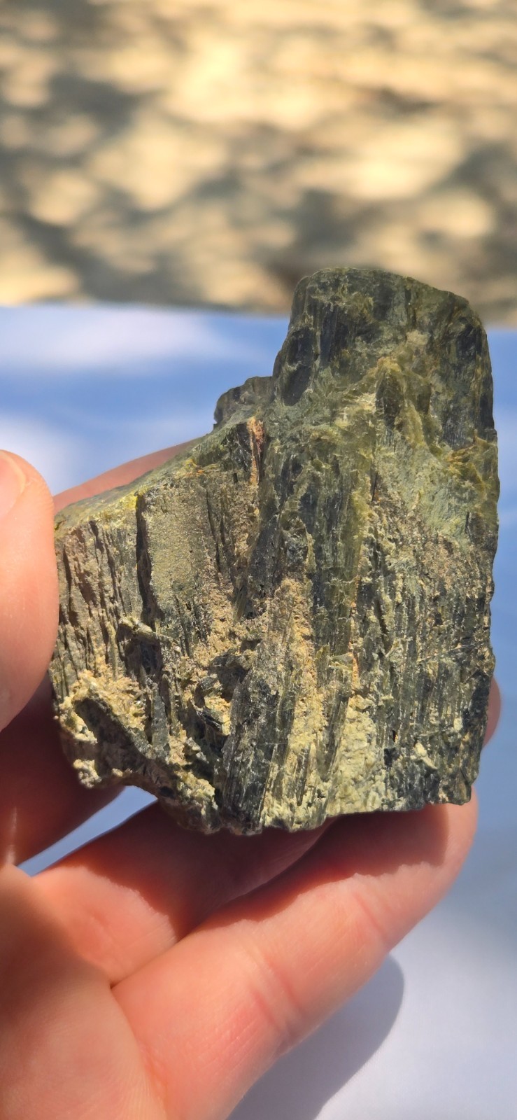 Beautiful Raw All Natural Green Epidote Crystal Stone Cabinet Specimen 6.2 Ozs
