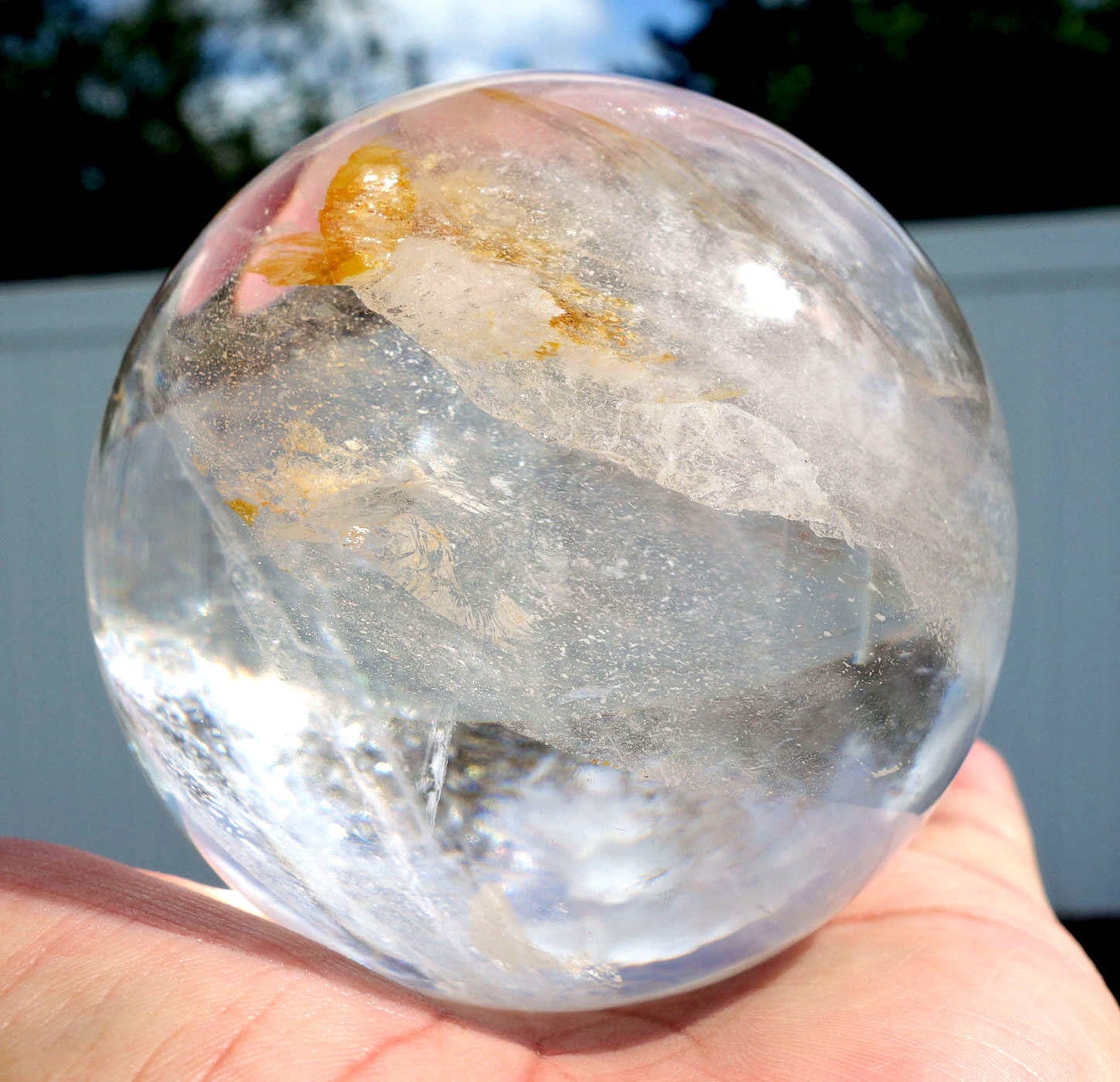 Gorgeous CLEAR QUARTZ Crystal Sphere Ball from Brazil For Sale Over 1 Pound S126