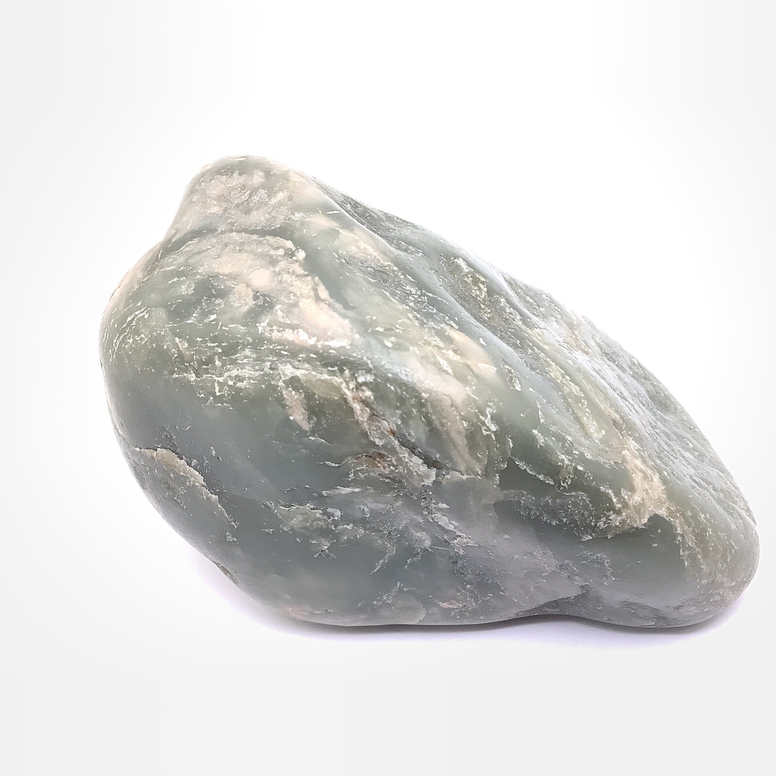 Hetian Jade Cobble Celadon Green Nephrite Jade Stone Specimen Hotan China 461g