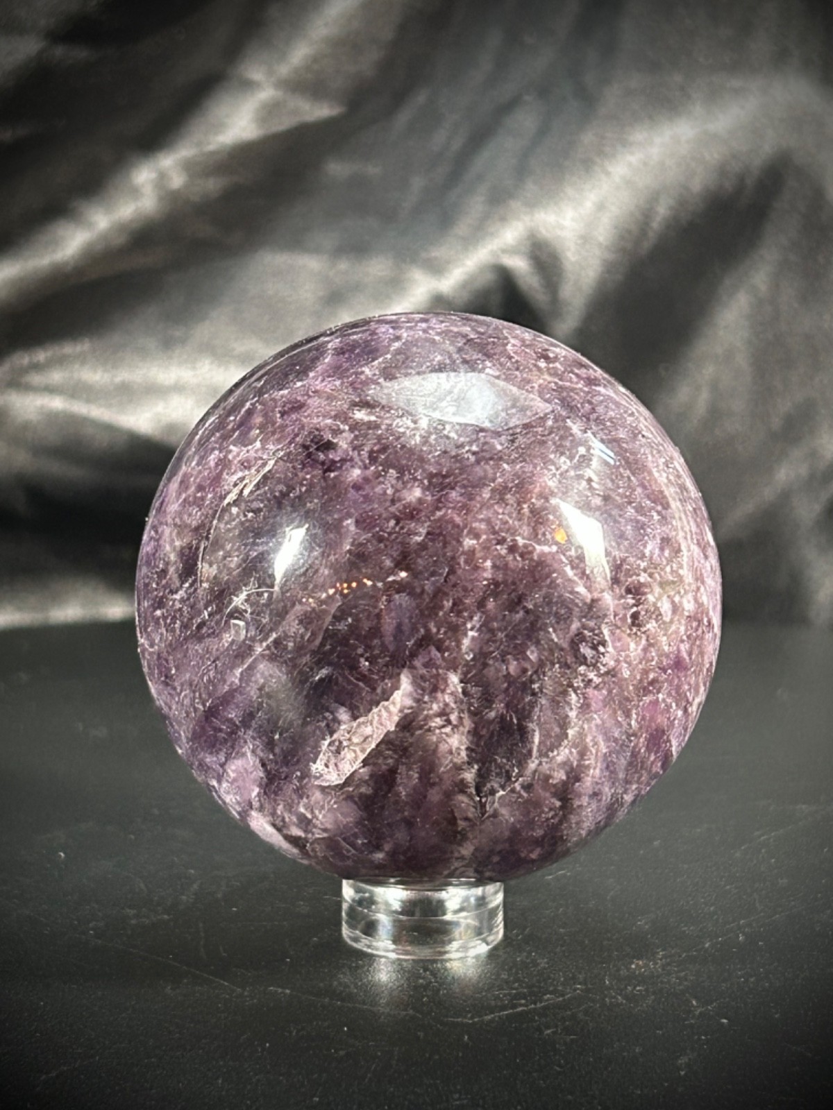 2.31″ Beautiful Amethyst Sphere With Acrylic Stand 9.9oz (282 grams)