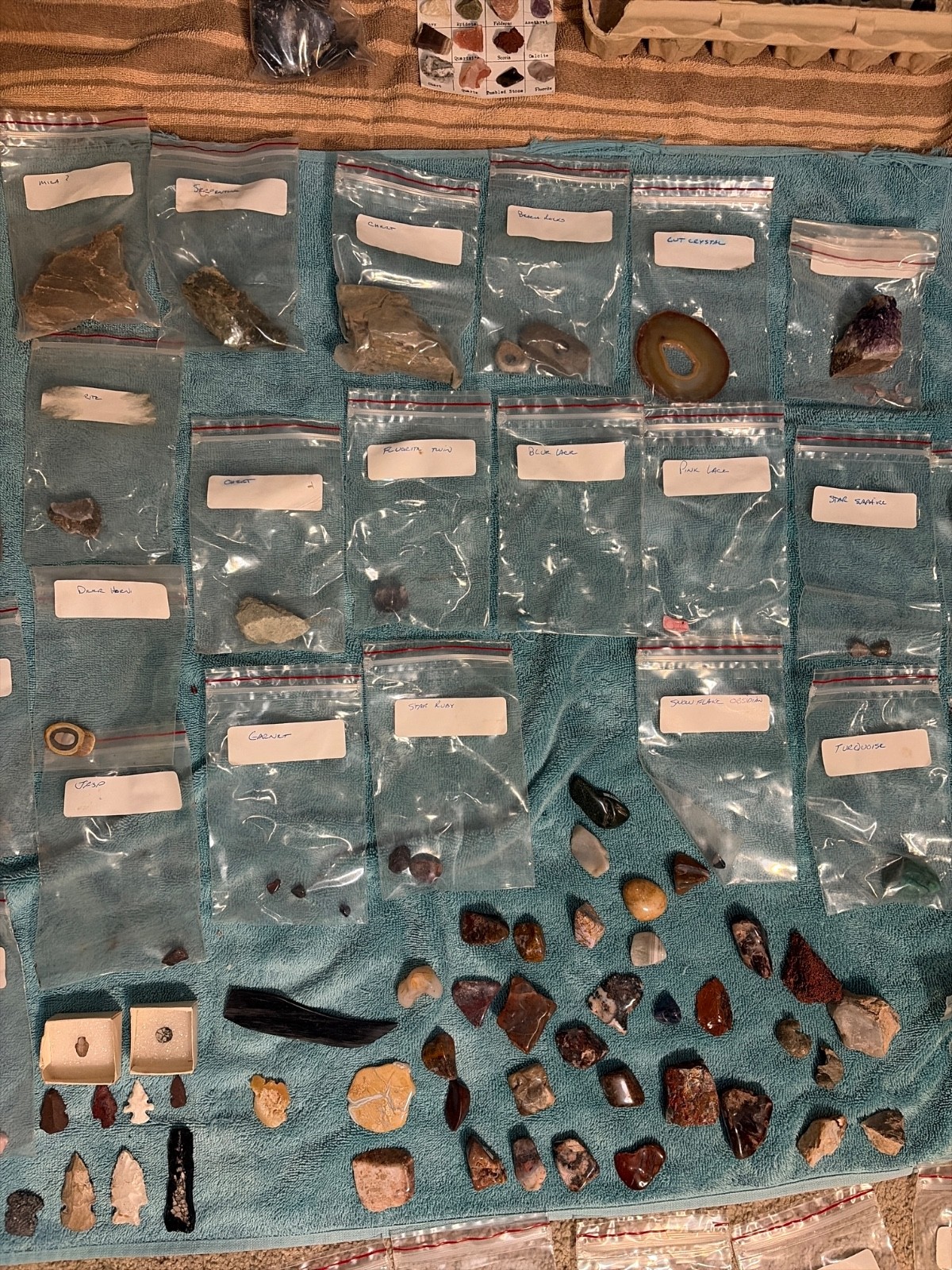 Huge lot of over 100 Different-Rocks, Minerals, Crystals & Fossils Mixed Lot .