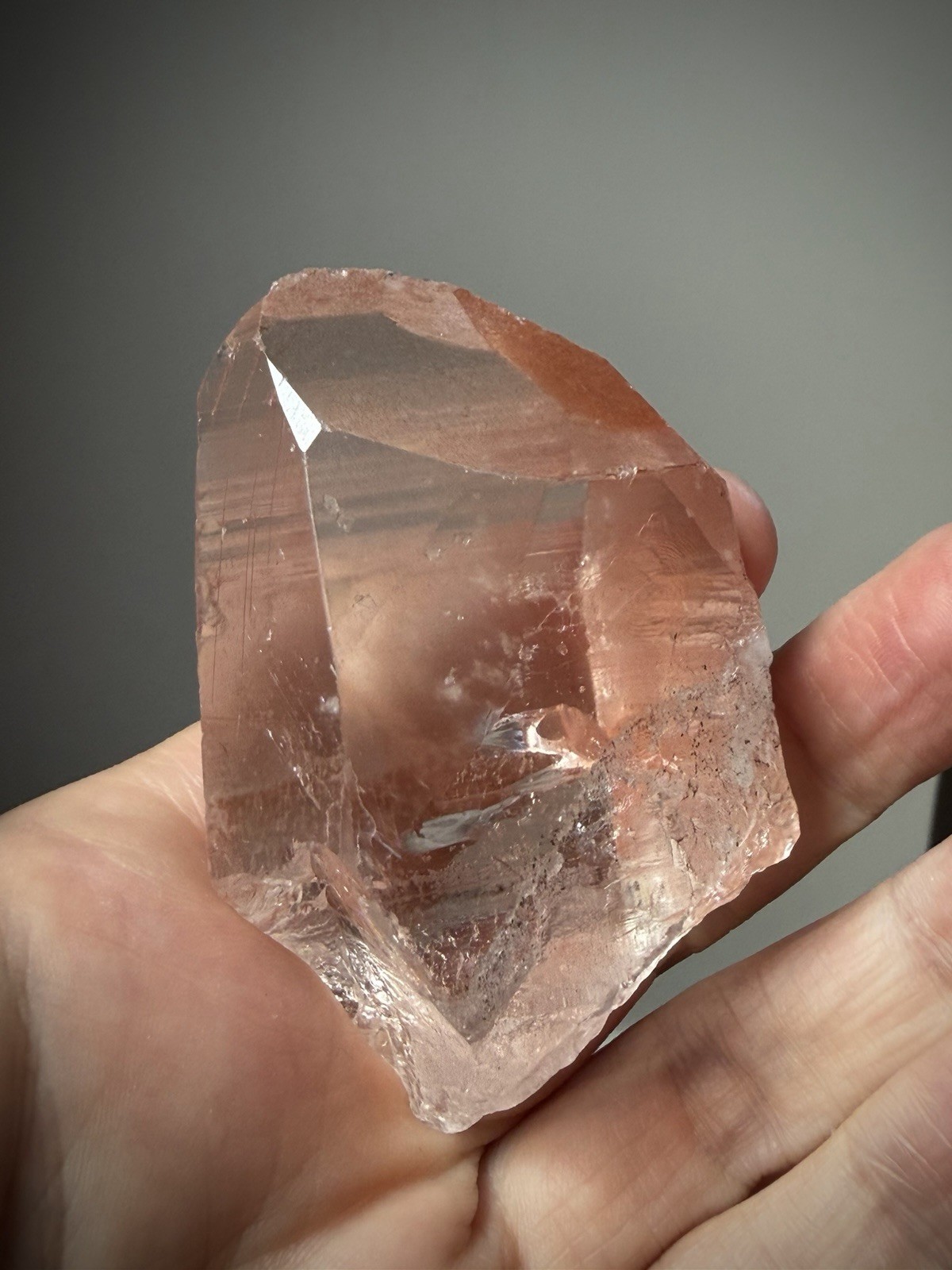 Strawberry Quartz Crystal Lemurian Quartz Window Quartz Natural Lemurian Brazil