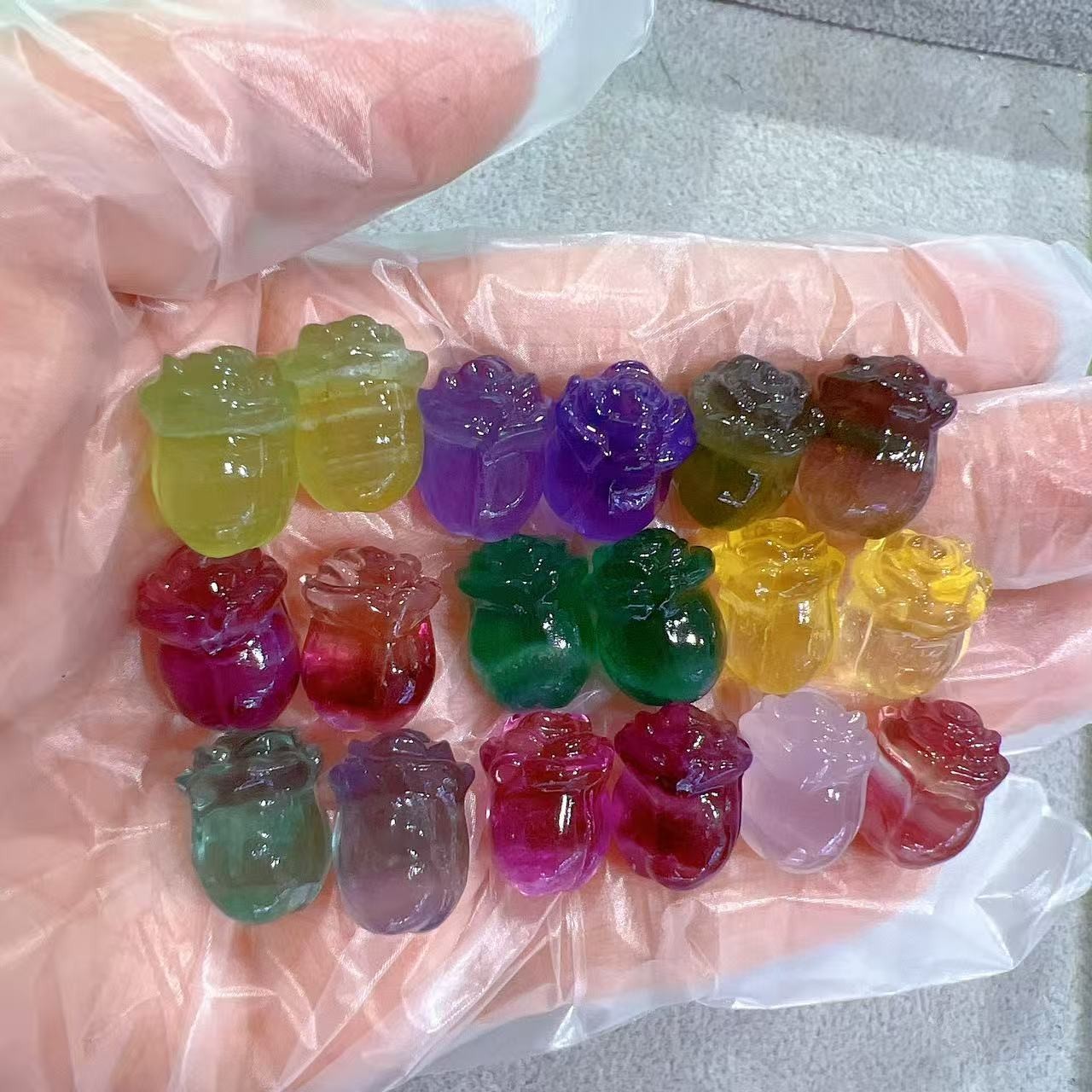 10pcs natural Fluorite Quartz Crystal Flower random Reiki Healing