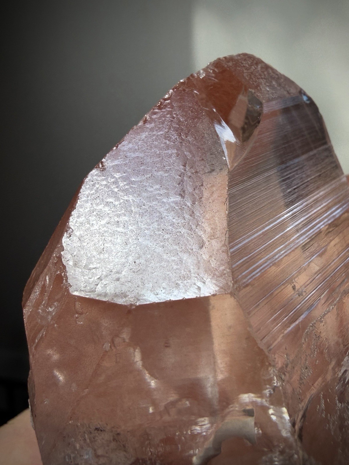 Strawberry Quartz Crystal Lemurian Quartz Window Quartz Natural Lemurian Brazil