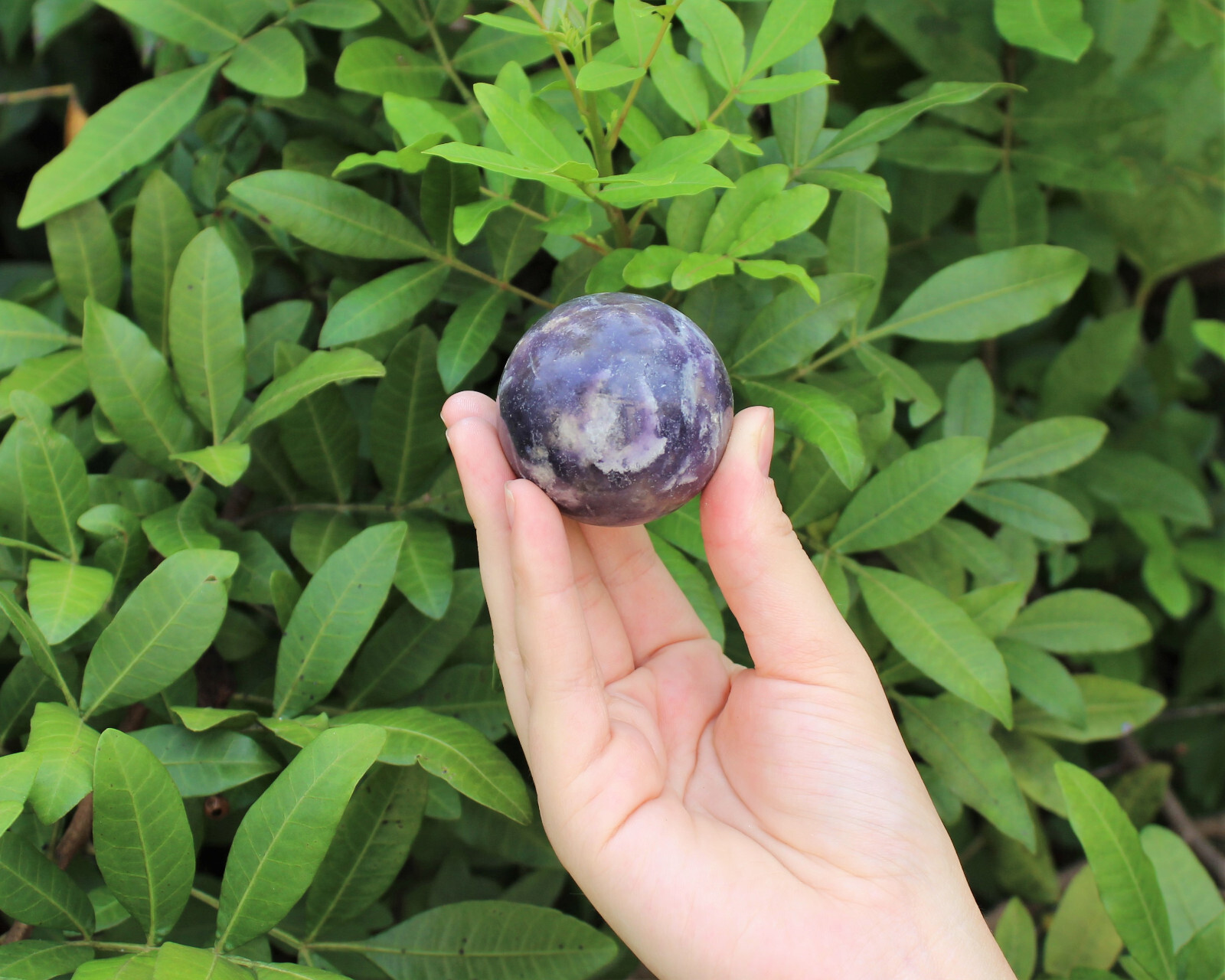 Lepidolite Crystal Sphere LARGE 2″ Sphere + Stand (AA Quality Lepidolite Sphere)