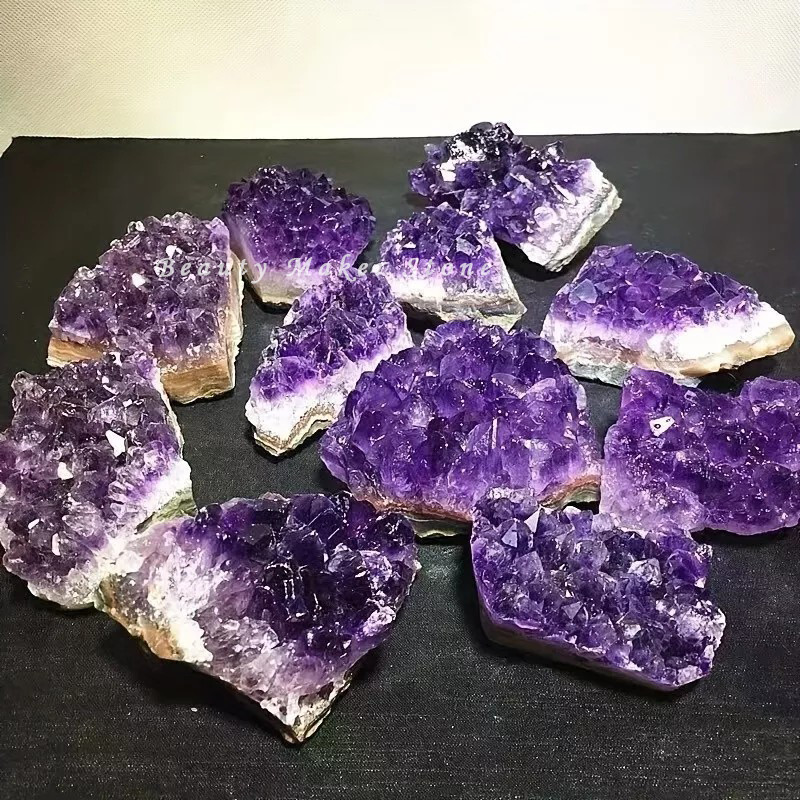 80-100g Raw Amethyst Crystal Quartz Cluster Specimens Healing Reiki Ornaments