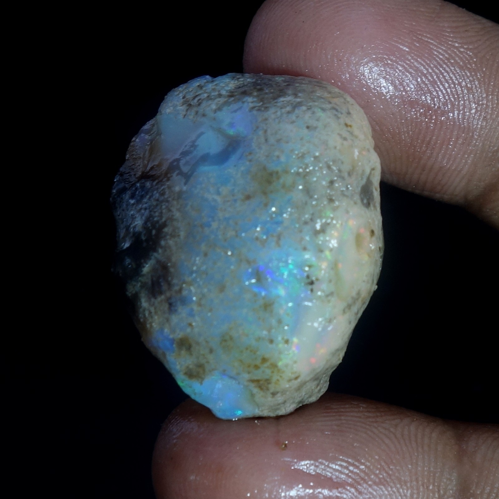 AA+ Ethiopian Oli Opal Rough Entreated Welo Opal Multi Fire Color Flash 56.20Cts