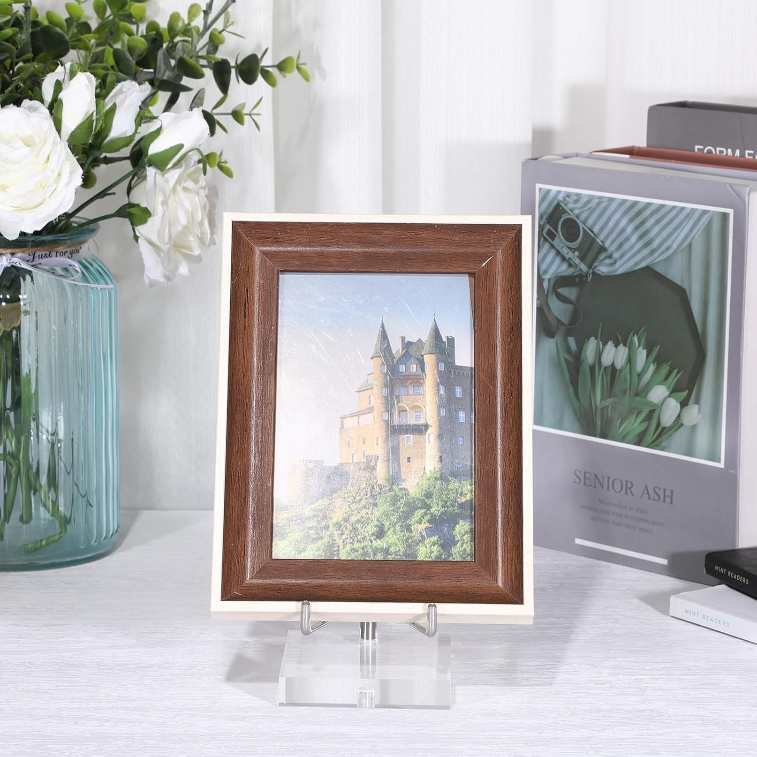 Clear Acrylic Display Stand Holder with Adjustable Metal Arms Display Easel S…