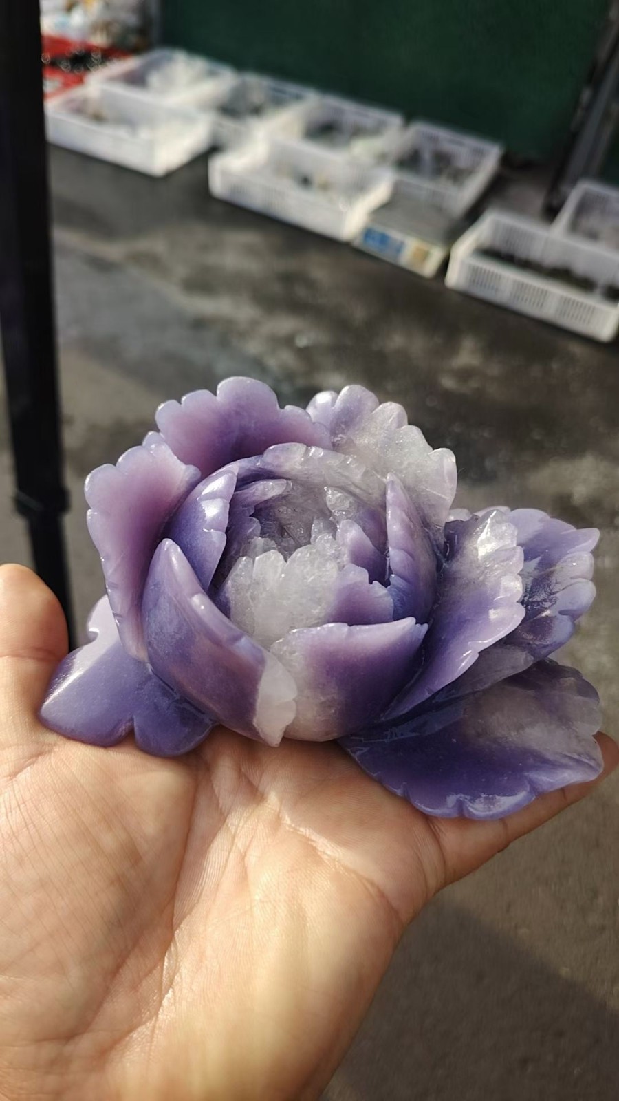 1pc Natural Jade Quartz Carved Crystal Flower Skull Reiki Healing Decor Gift