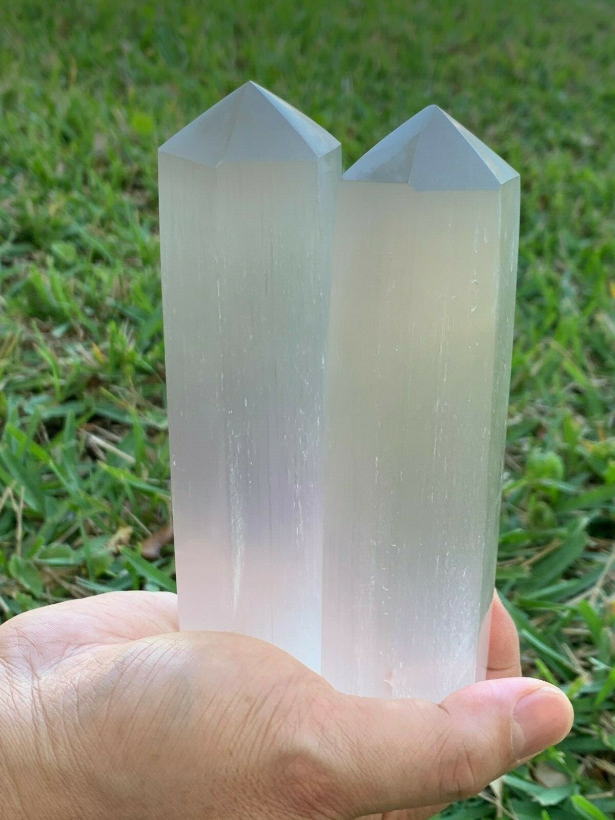 6″ Selenite Point, Point Selenite, Massage Wand, Fully Polished Selenite Point