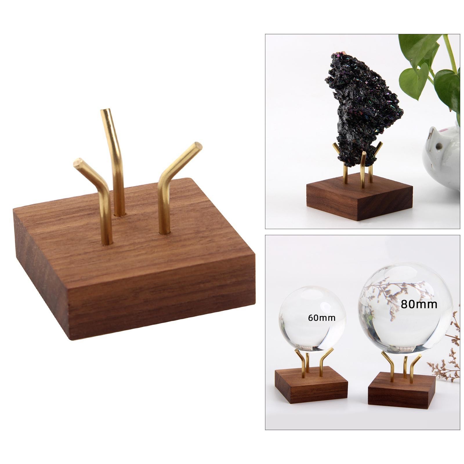Display St& Sphere Holder Collectibles Support Wood Square Base Pedestal for