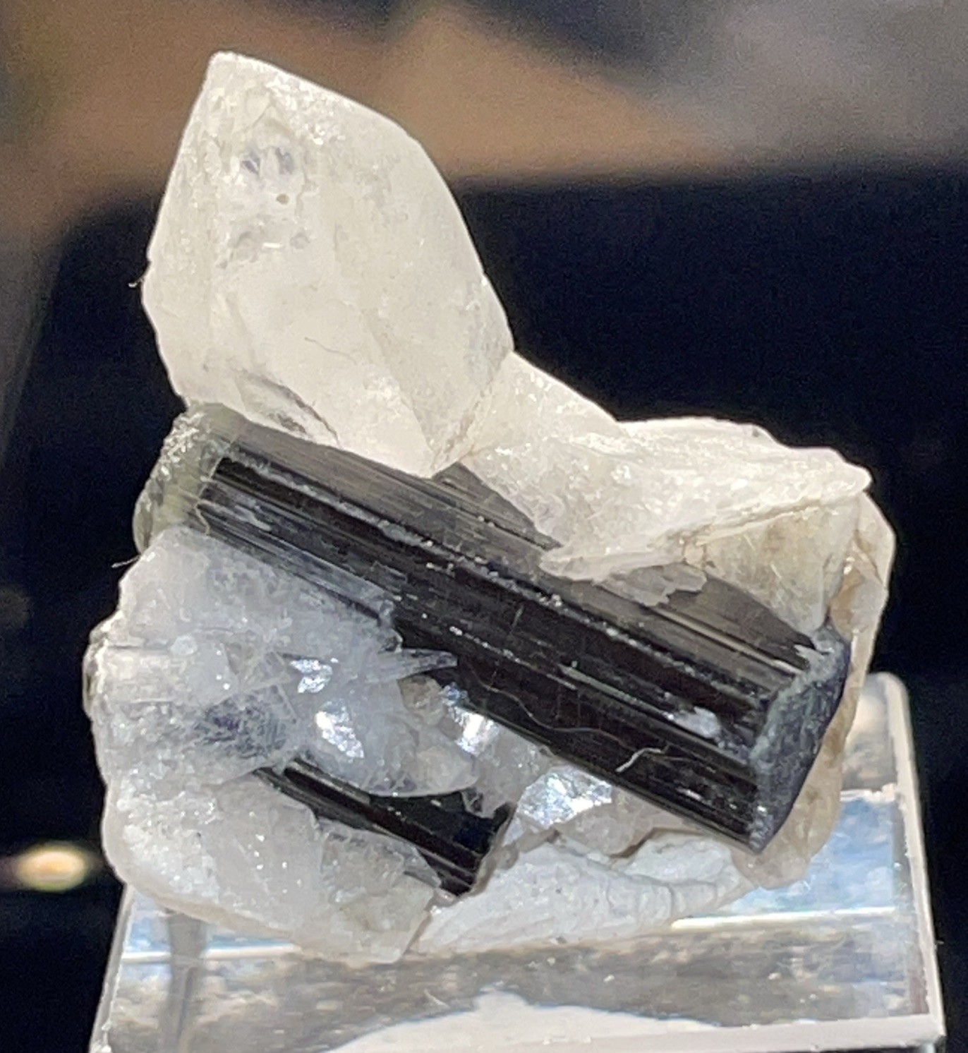 THUMBNAIL DT GREEN CAP TOURMALINE WITH ALBITE AND QUARTZ PAPROK,AFGHANISTAN