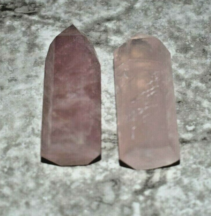 2 pieces 2 inches to 2.25 inches Pink Quartz Crystal Points, Natural Rock