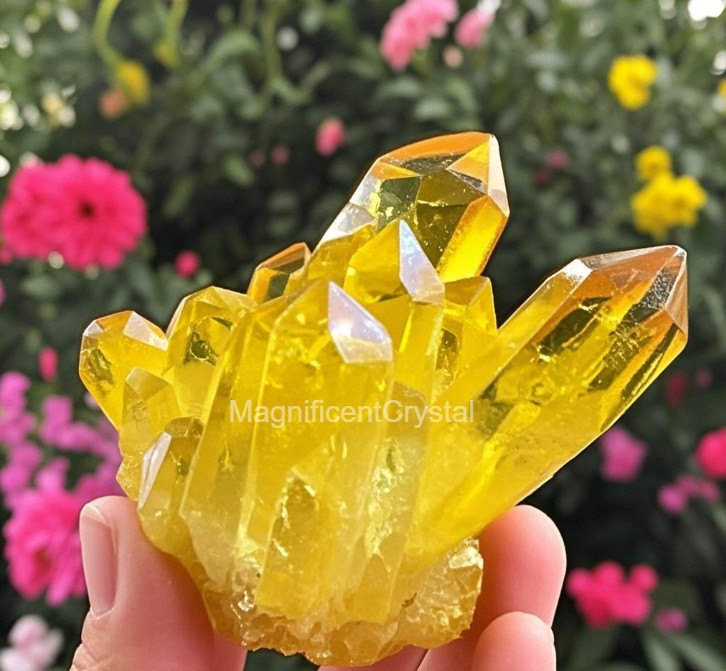 Natural Citrine Cluster Aura Crystal Cluster Mineral Specimen Decor Healing Gift