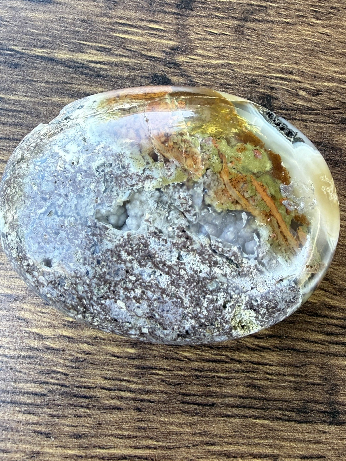 Authentic Scenic Moss Agate Crystal Palm Stone From Indonesia,Collector, gift