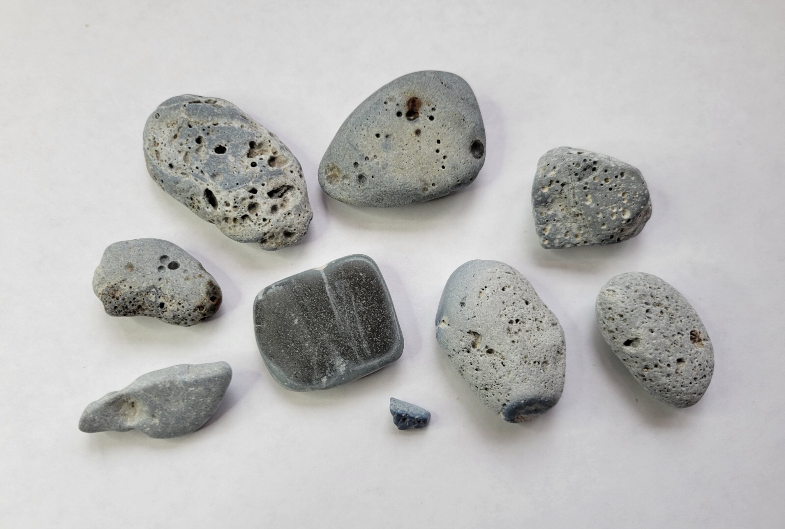 9 Pieces of Leland Blue Stone Mineral Slag Glass from Lake Michigan Beaches