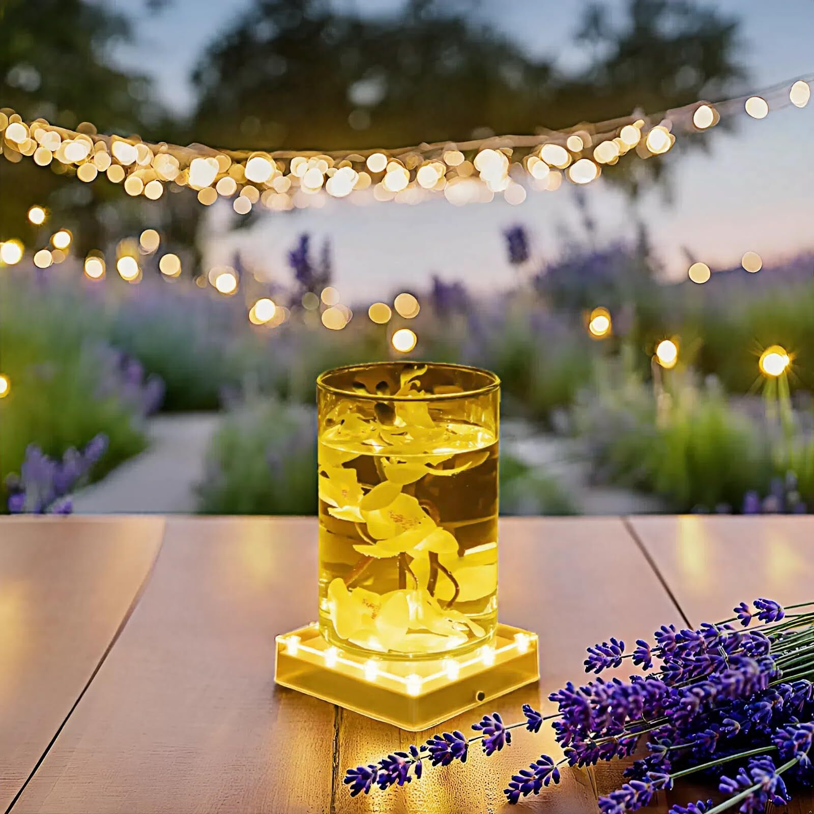 Square LED Light Display Stand for Effiel Tower Vase Crystal Glass Art