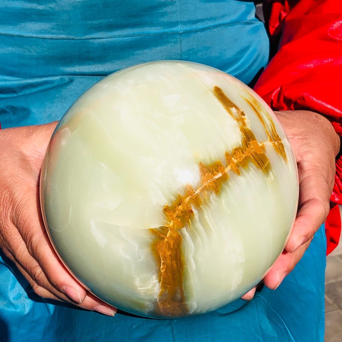 4900g Natural Afghan Jade Chakra Quartz Sphere healing ball Specimen