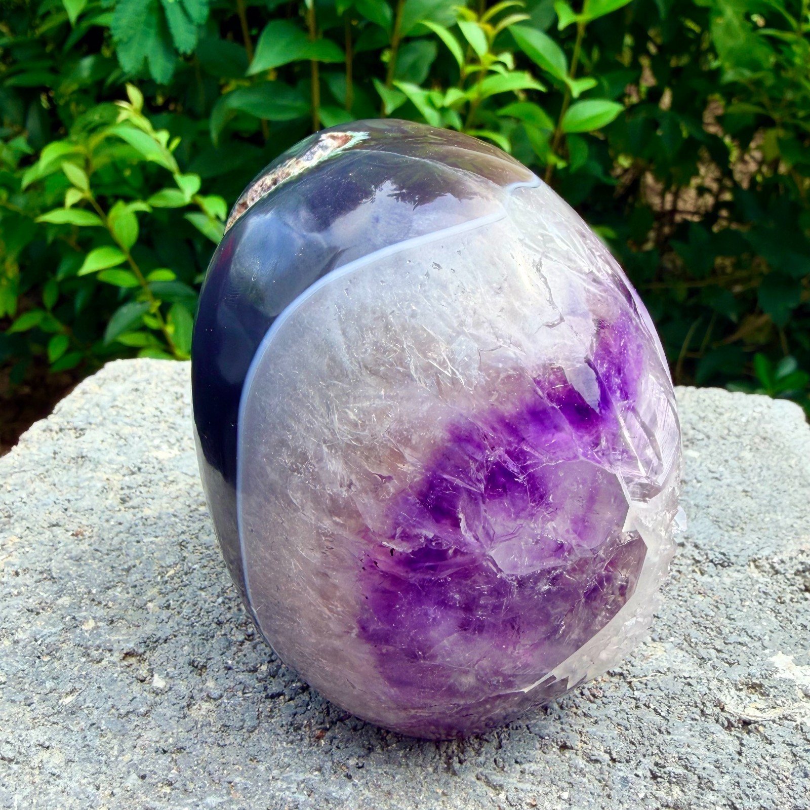 1.75lb Amethyst agate crystal cave skull, Rare hand carved skull specimen