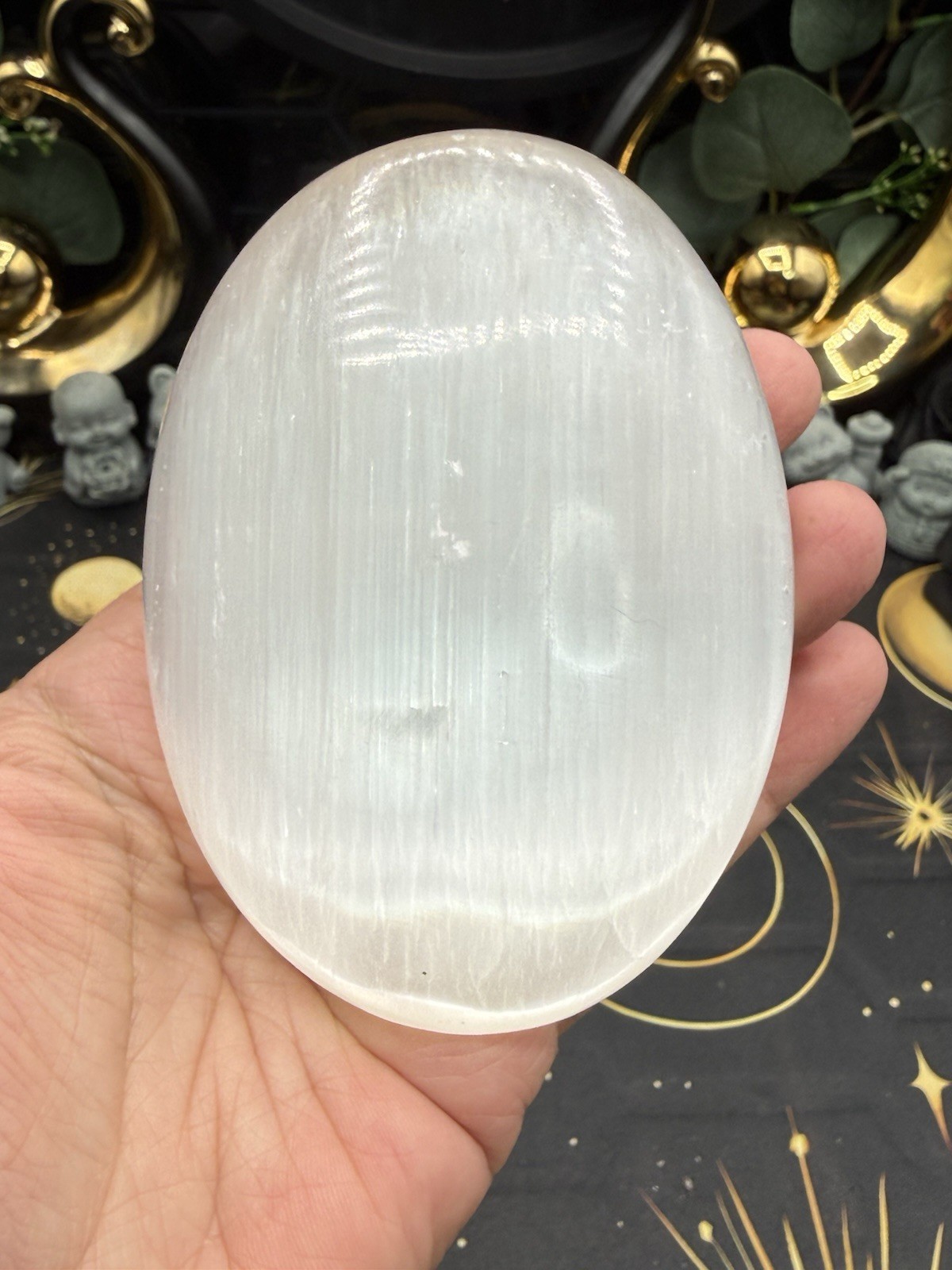 Natural Satin Spar (Selenite) Jumbo Palms Free shipping