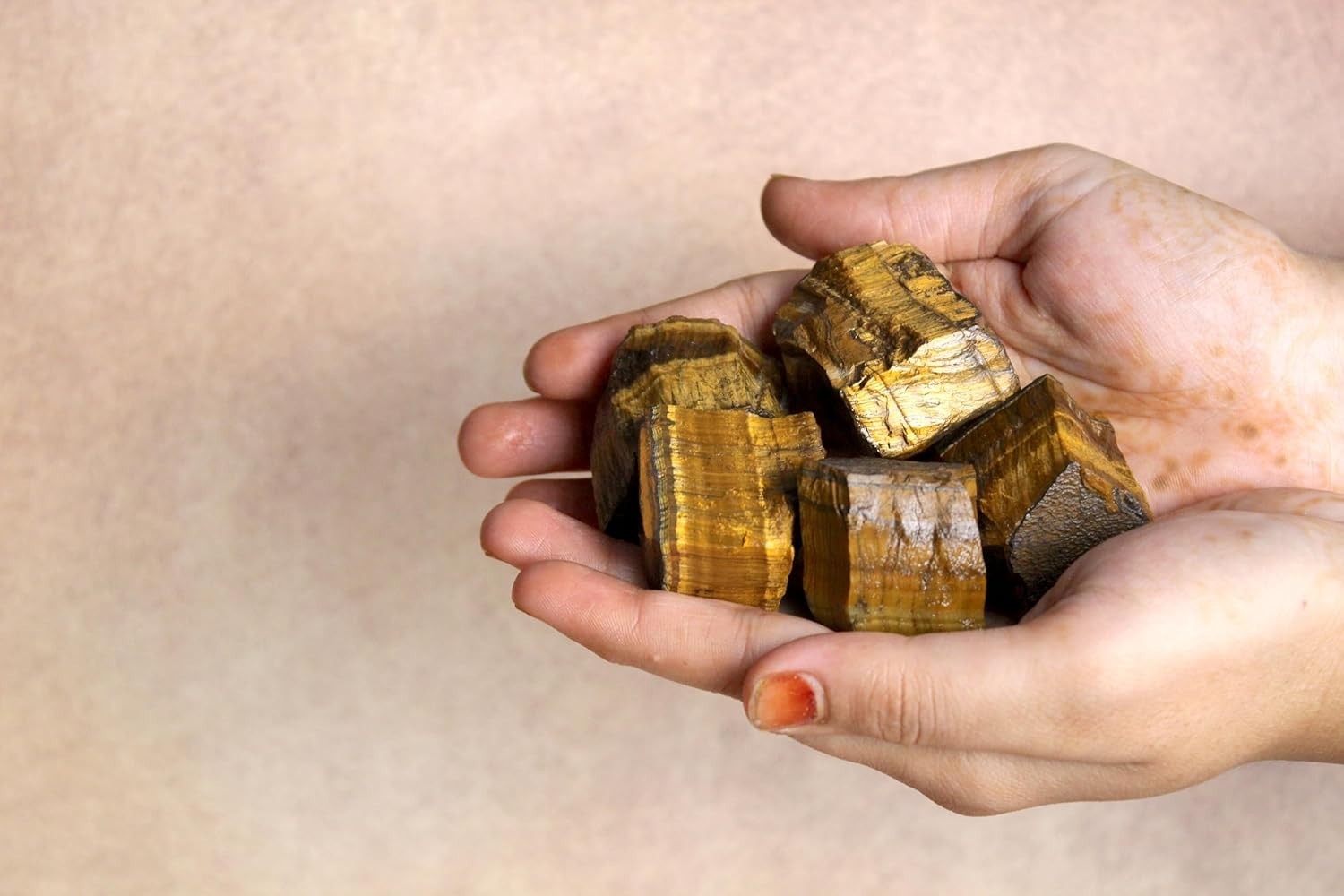 Tiger’s Eye Raw Crystals – 1.25-2.0″ Large Natural Healing Stones, Rough Crystal