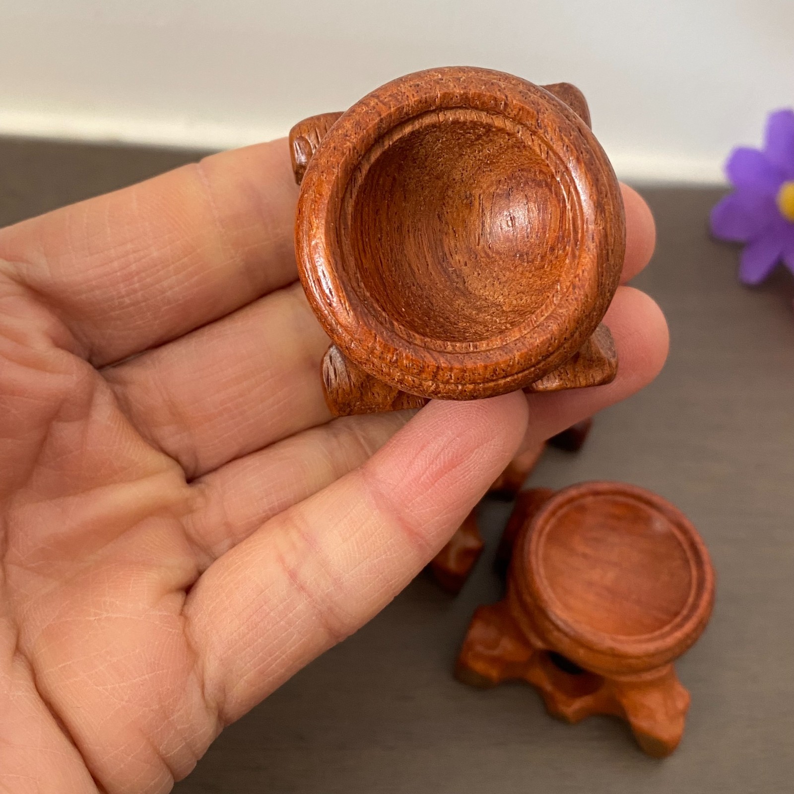 5pcs Wood Display Stand Crystal Ball Sphere Globe Stone Holder