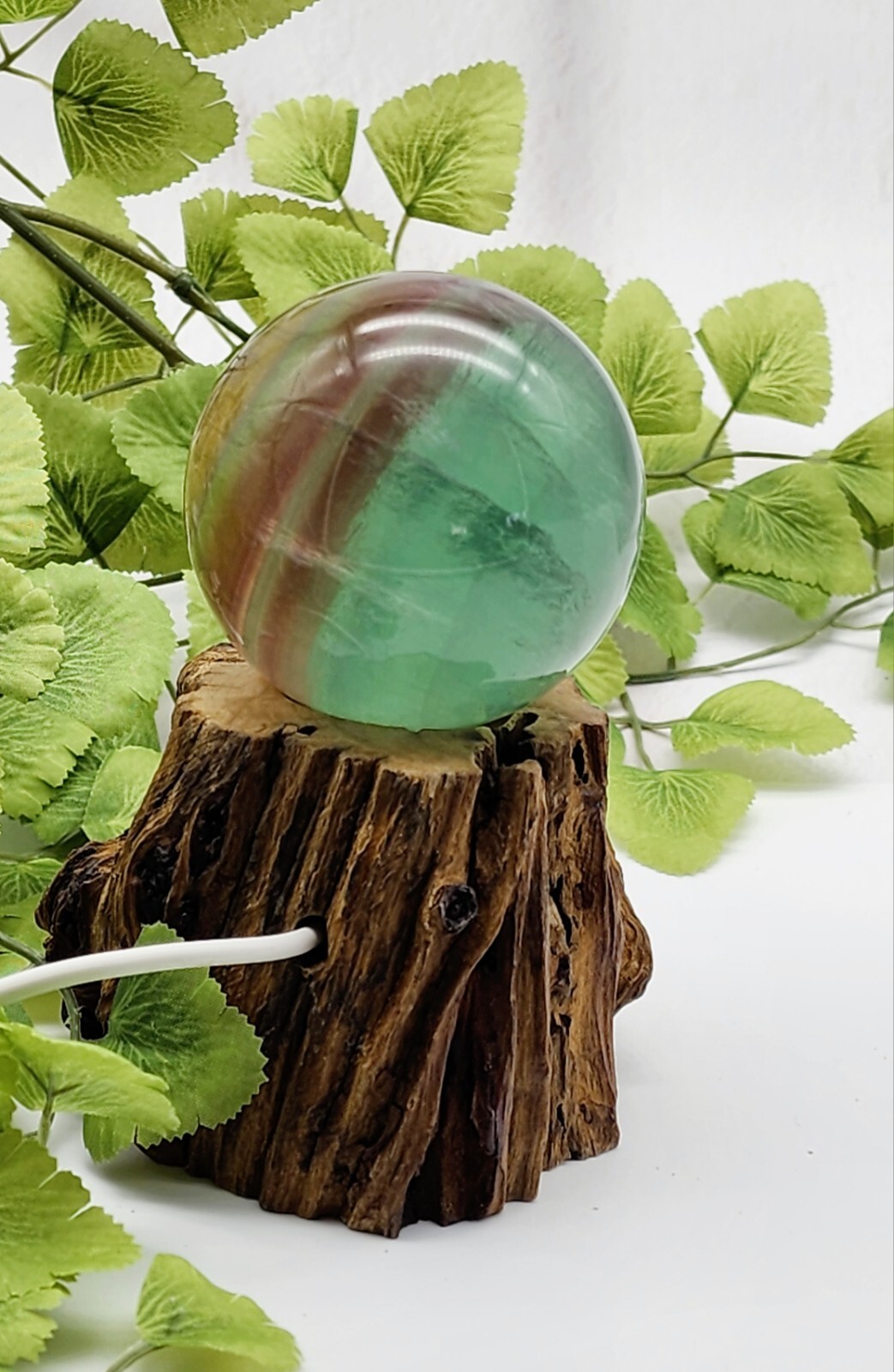 Candy Flourite Sphere, Free Lighted Wood Base, Crystal Sphere, Flourite Sphere