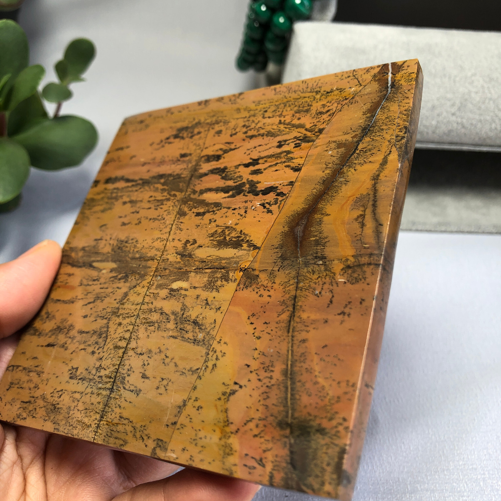 Natural Chinese painting stone crystal ornaments for home decoration 205g A6572