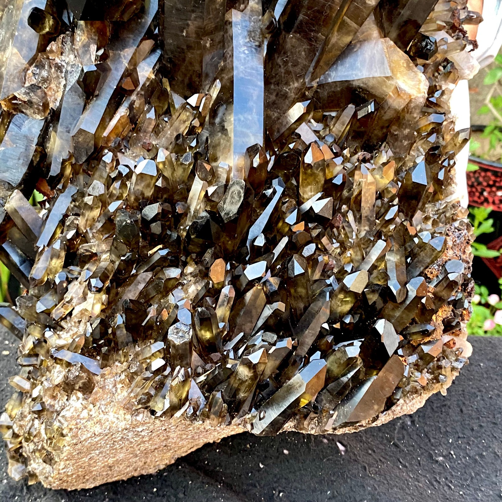 40.43LB Large Natural Black Smoky Quartz Crystal Cluster Raw Mineral Specimen
