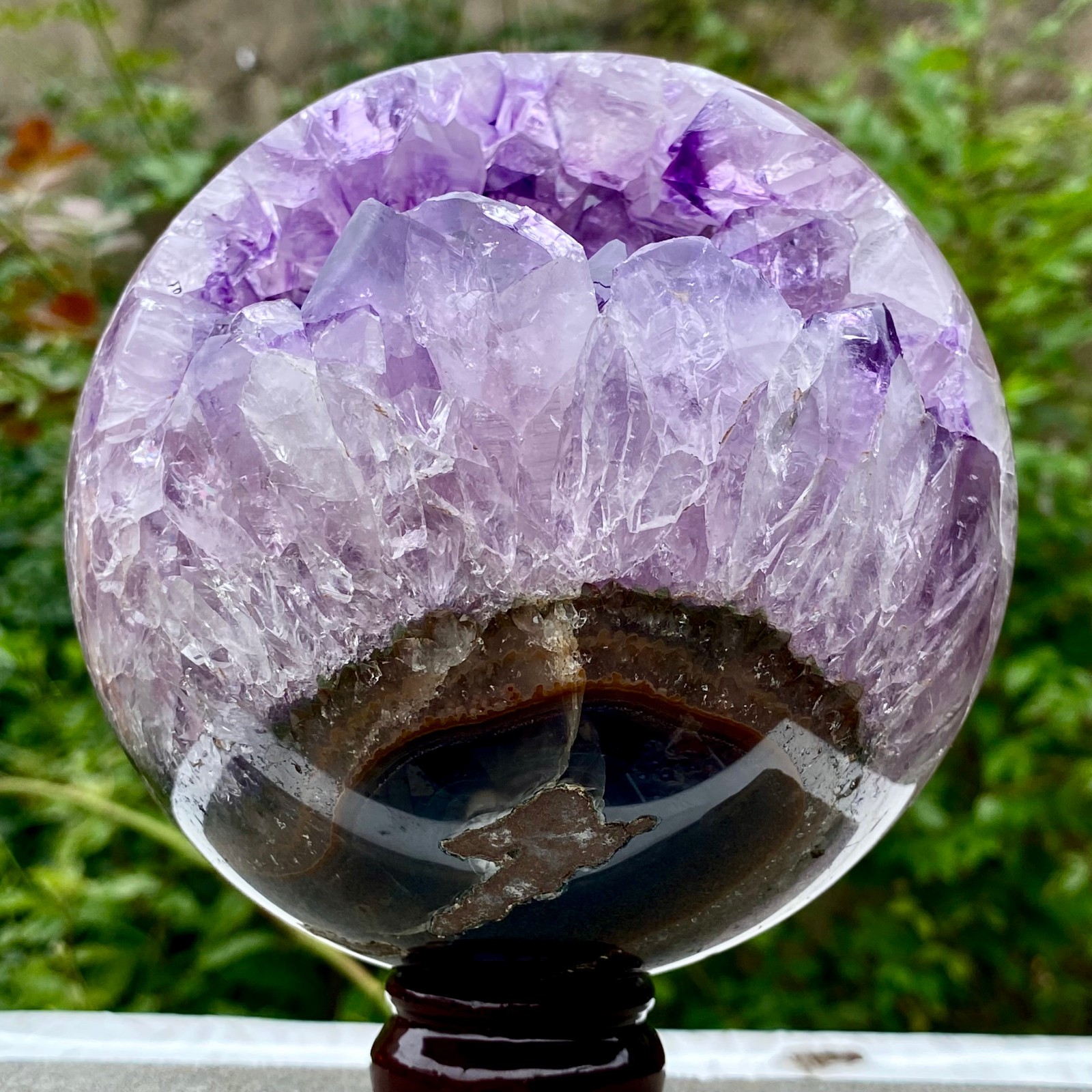 5.9LB Natural Amethyst Agate Sphere Polished Healing Crystal Ball Home Fe