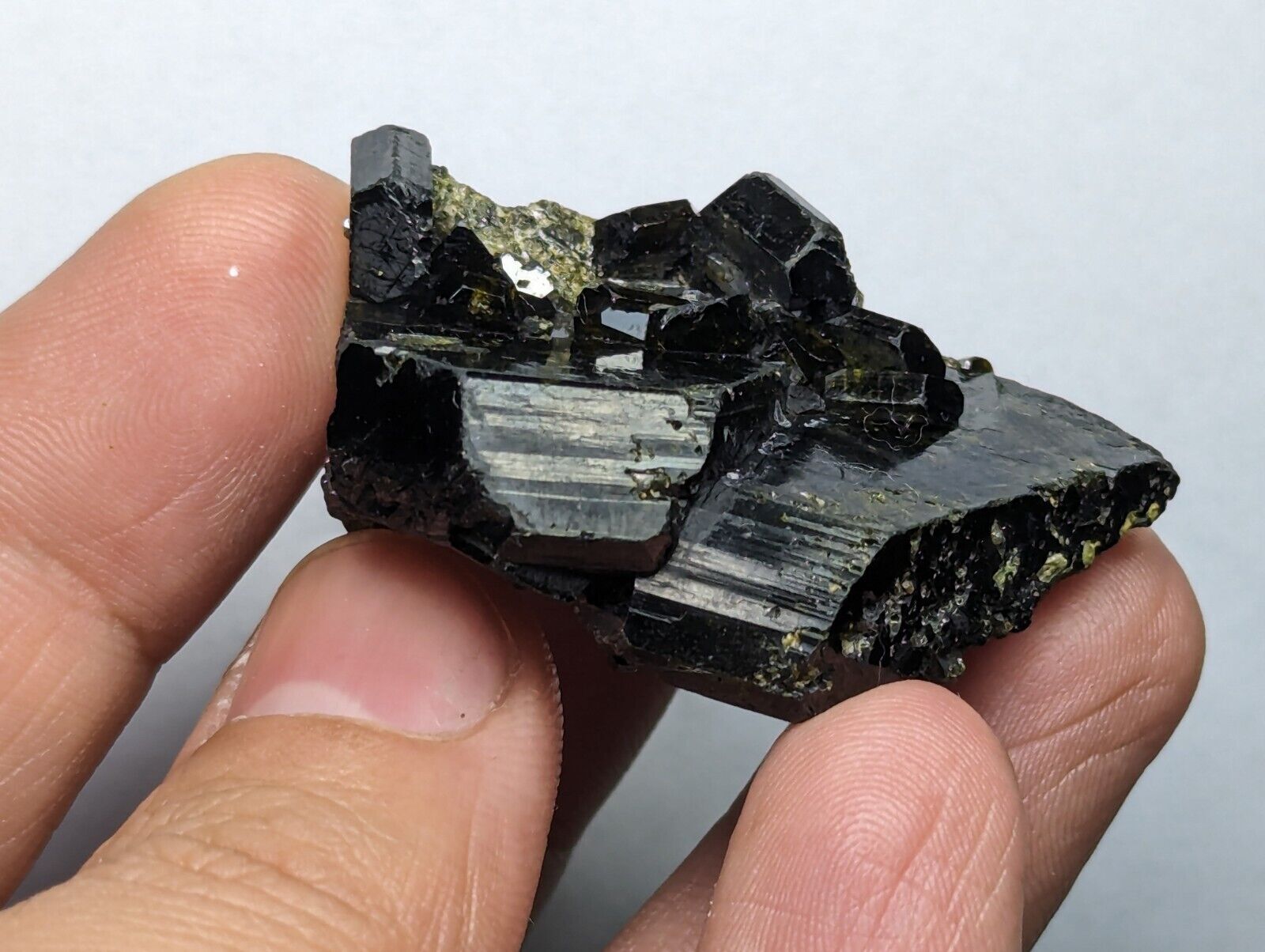 Terminated Magnetic (Magnetite) Epidote Crystal From Baluchistan, Pakistan.