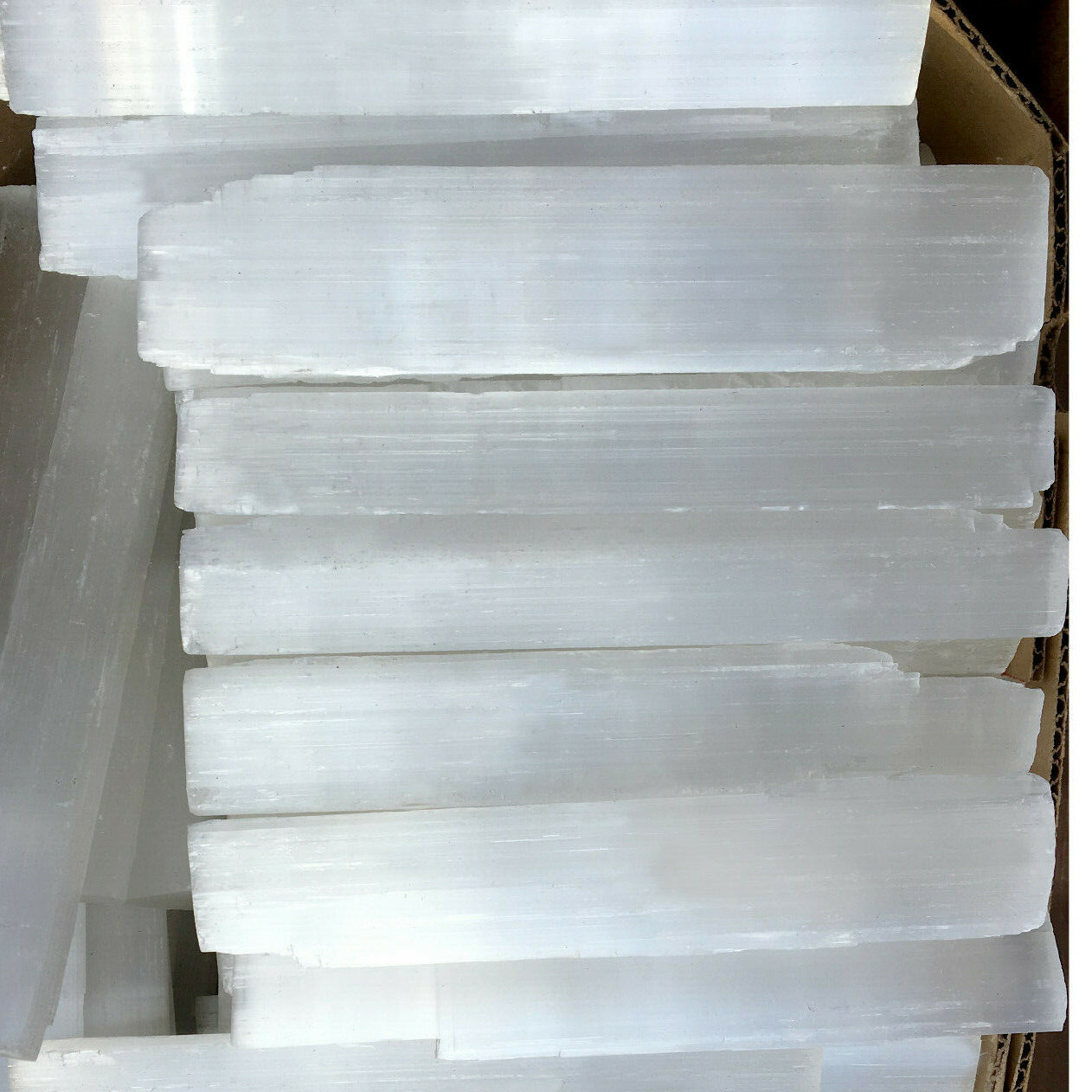 10 ” Selenite Logs XL Natural Crystal Sticks Rough Wands BULK 5 lb LOT Wholesale