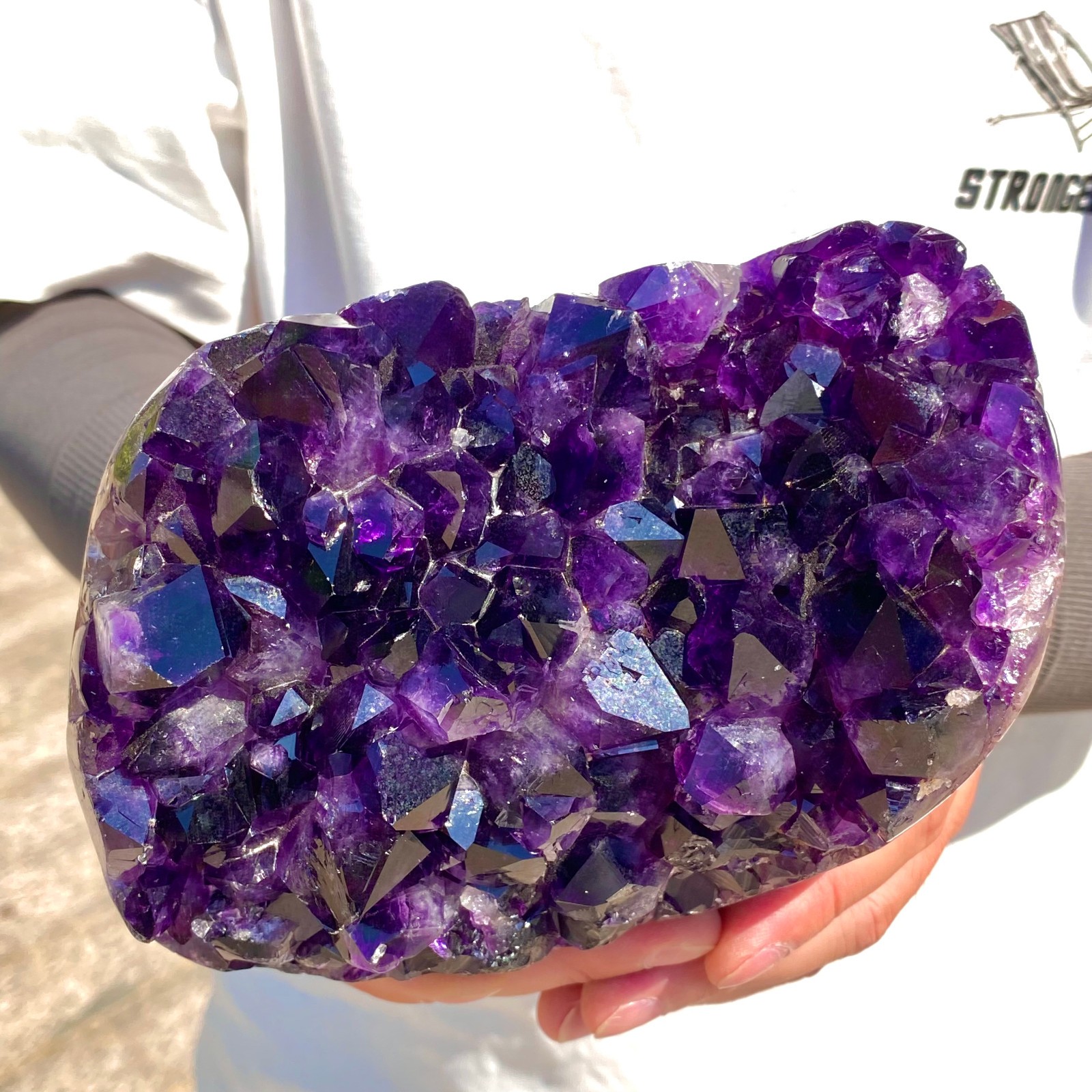 3.74LB Large Natural Amethyst geode quartz cluster crystal specimen Healing.