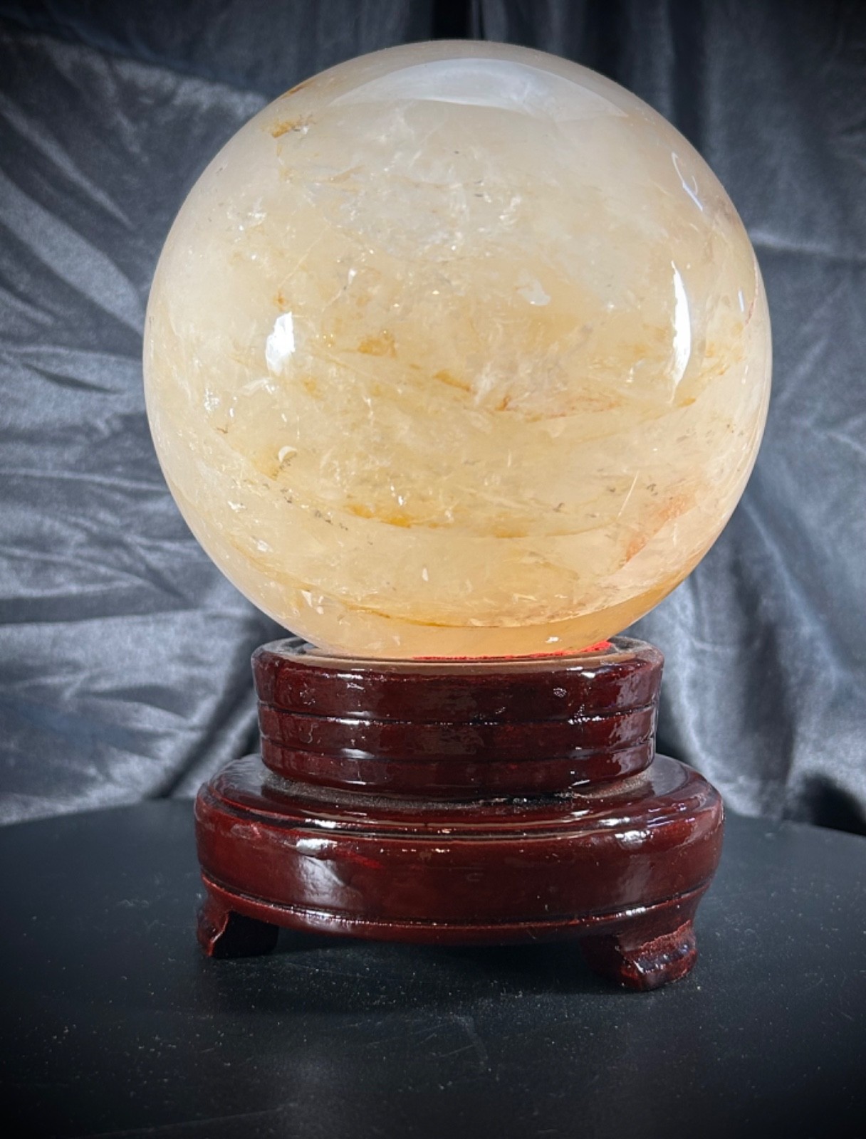 5” Golden Healer Sphere With Wood Swivel Stand 6lb 9.9oz