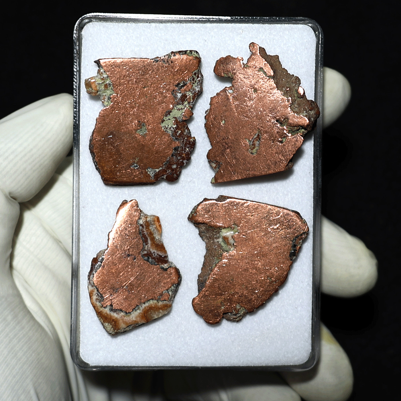 Earth’s Metallurgy~ 4 PC Native Copper Ore Polished Mineral Slabs, Michigan, USA