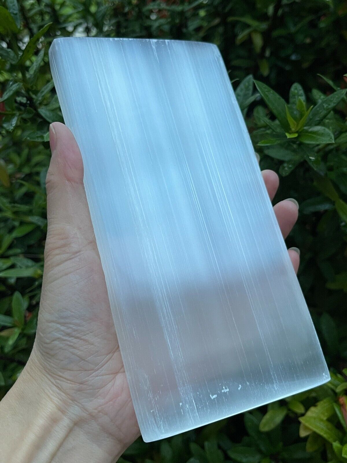 Large Selenite Charging Plate -8×4 Inch Polished Selenite Slab, Selenite Tile