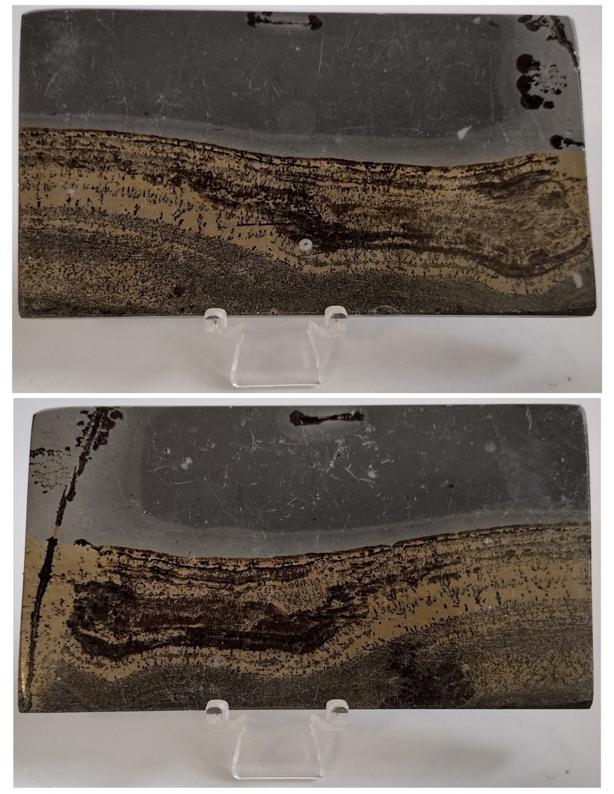 Picture Jasper Slab w/ Stand Polished Landscape Stone Display Specimen 188g