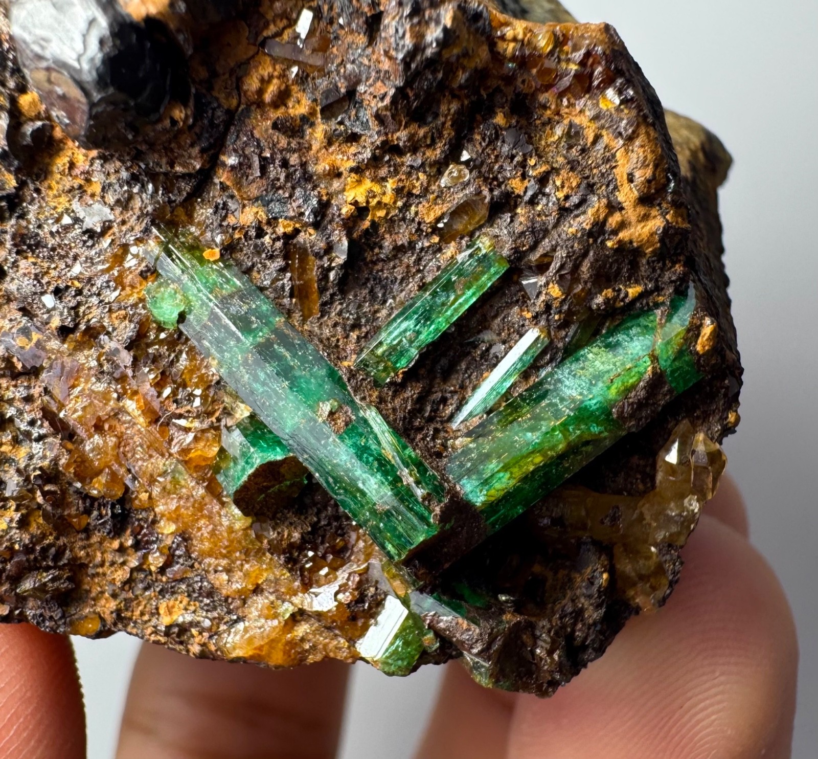 247 Gram Natural Emerald Crystals On Matrix From Panjshir Afghanistan