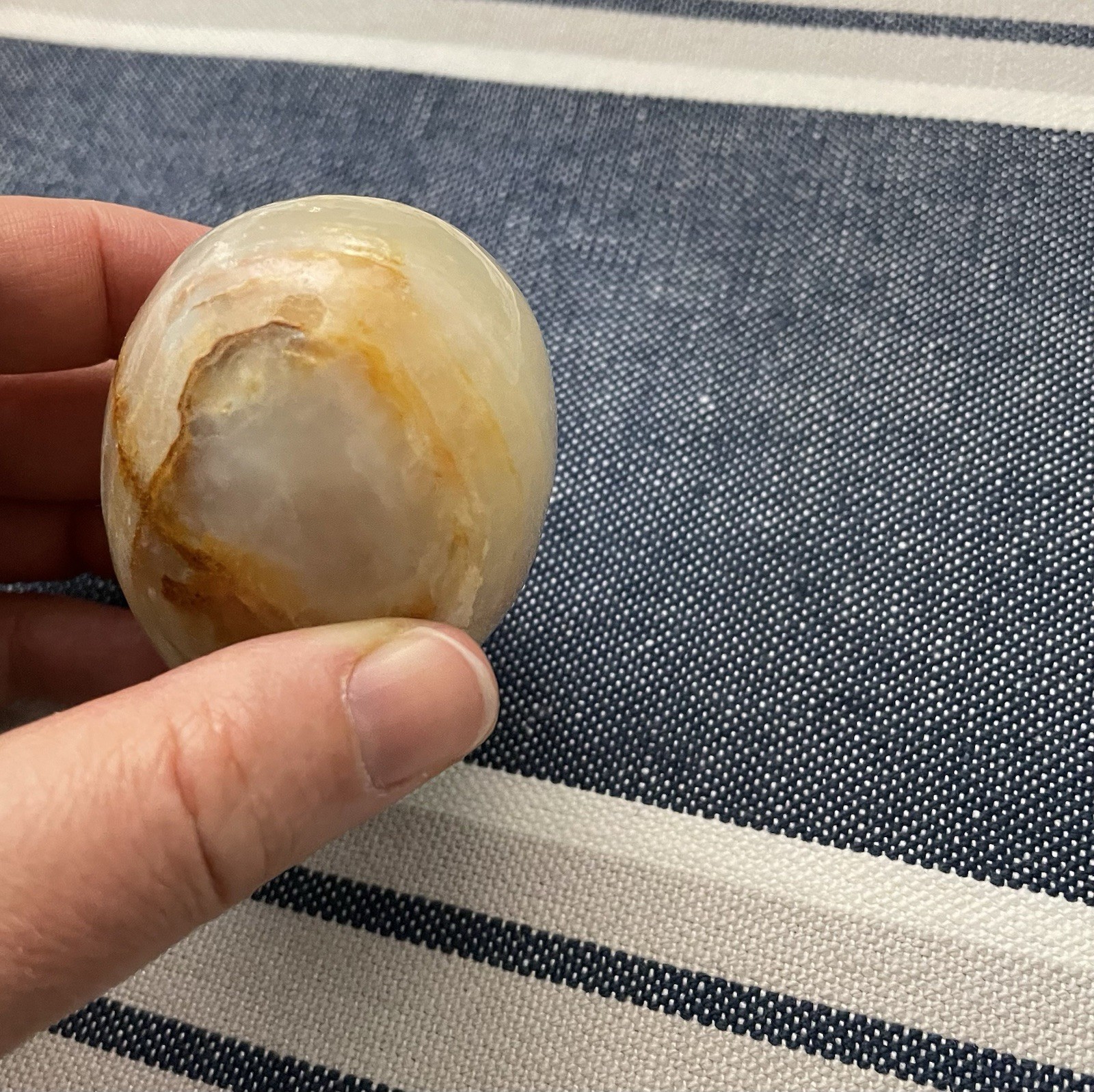 Vintage Lacquered Agate Polished Egg 2 1/2 Inches Long
