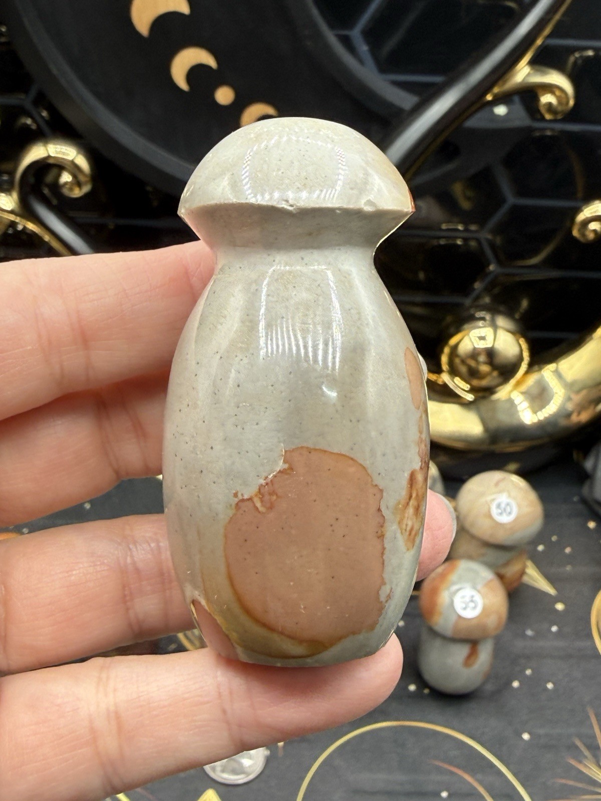 Natural Polychrome Jasper Mushrooms Carvings Free shipping