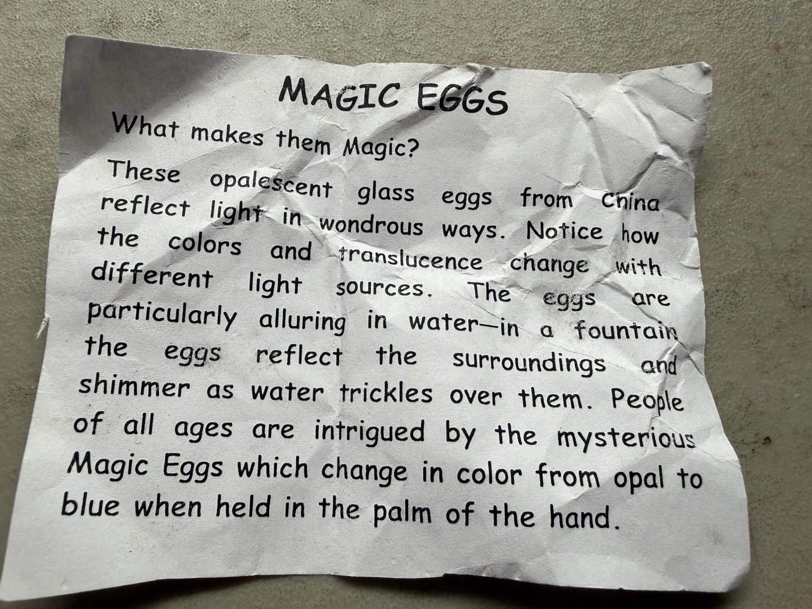 Frosted Opalite Magic Egg 3” Tall. Changes Colors With Light. 8” Diam. Healing
